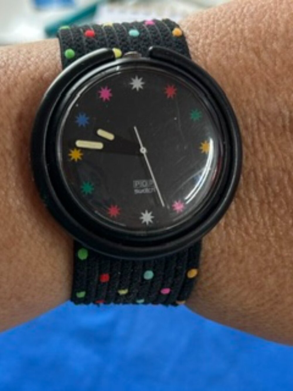 Vintage 1989 Pop Swatch RUSH HOUR Watch - Polka Dot Pop Swatch